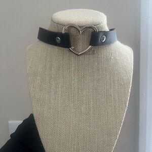 #38. Black Heart Choker Necklace